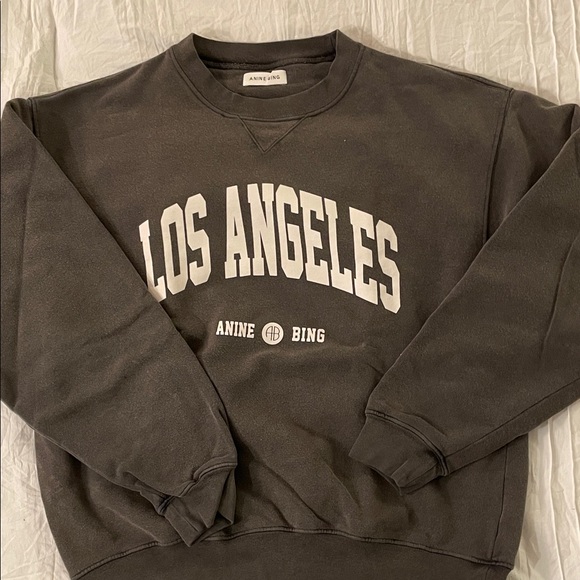 Anine Bing Tops - Anine Bing Charcoal Crewneck Sweatshirt Los Angeles